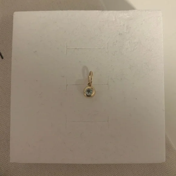 Mejuri 14k Yellow Gold/Aquamarine March Birthstone Sphere Charm - Picture 2 of 11